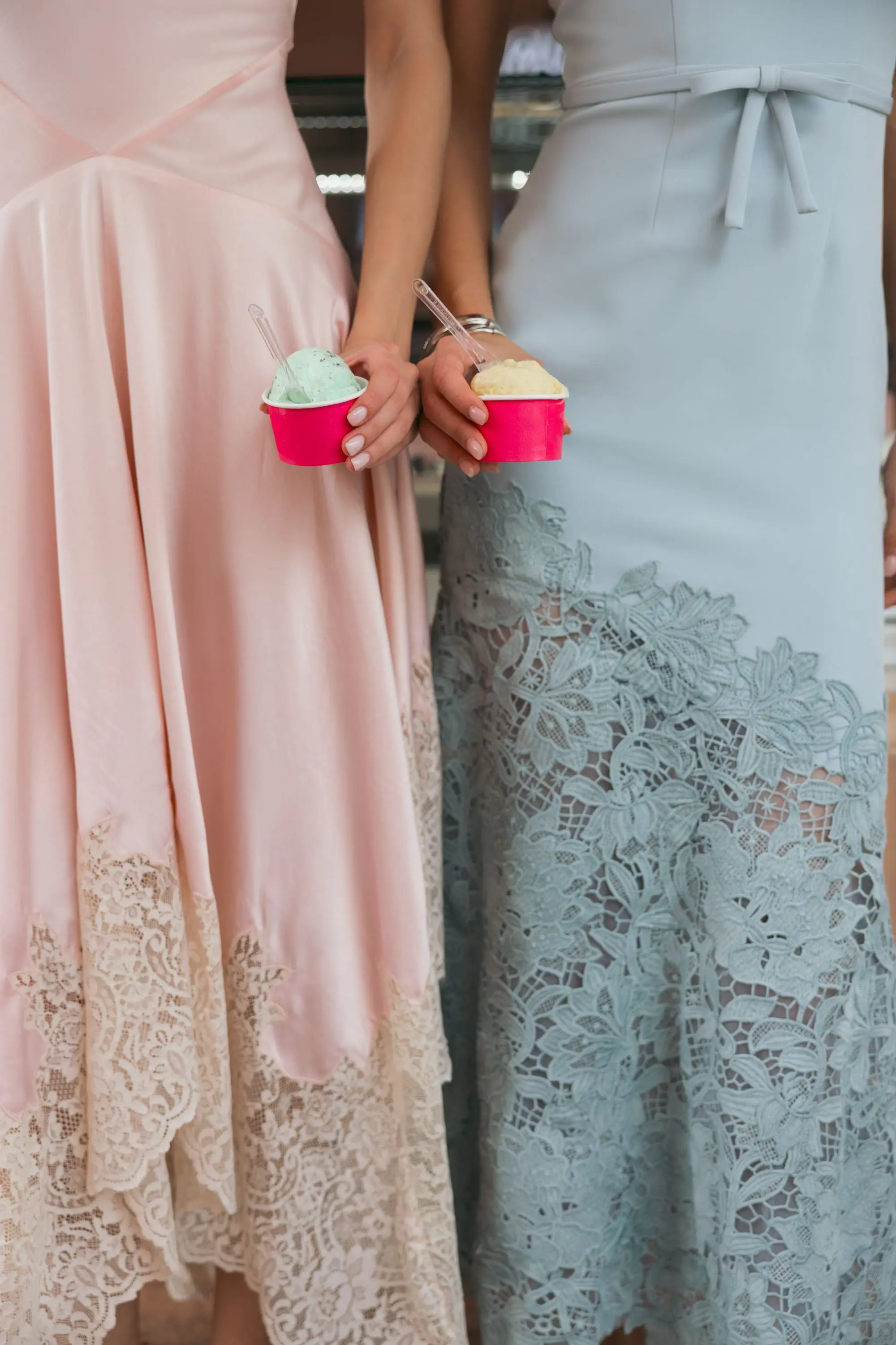 Blue Embroidered Hem Sleeveless Midi Dress with Bow - Image 6