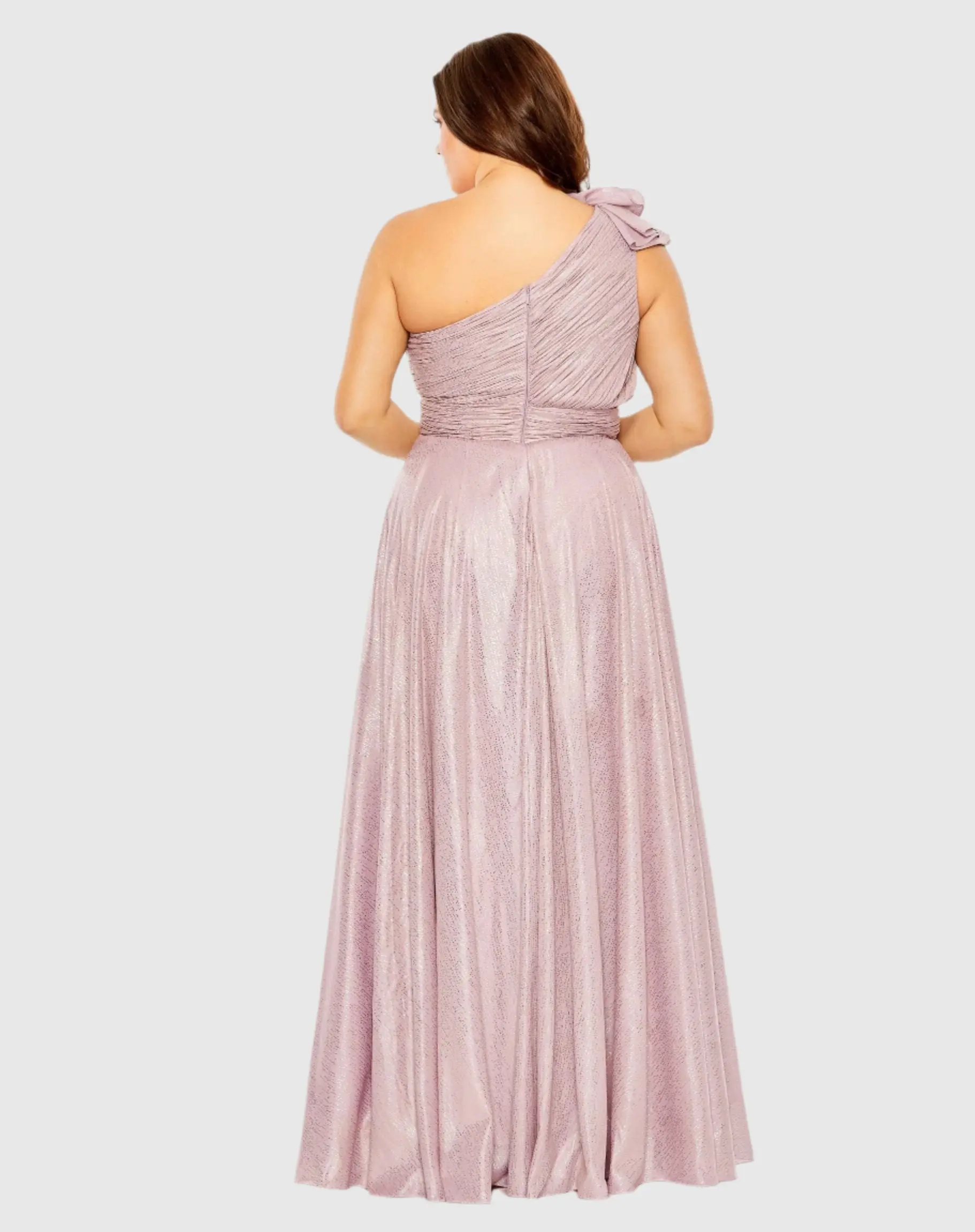 Purple Floral Detail One Shoulder Gown (Plus) - Image 3