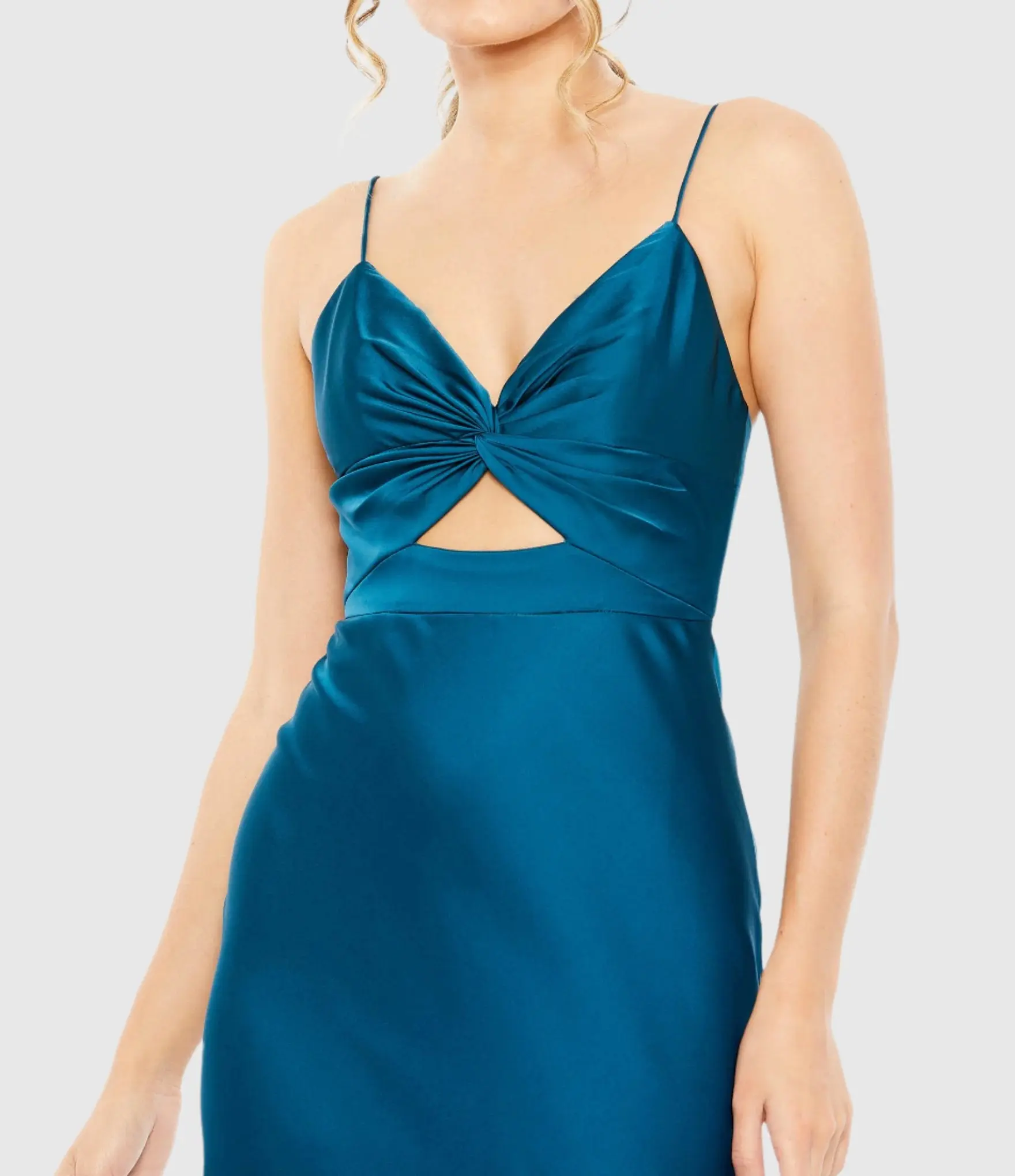 Blue Tie Front with Keyhole Detail Gown - Image 2
