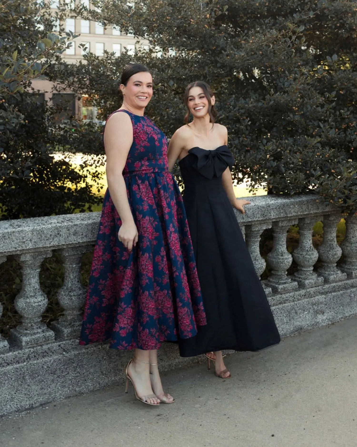 Navy Sleeveless Floral Embroidered Dress (Plus) - Image 7