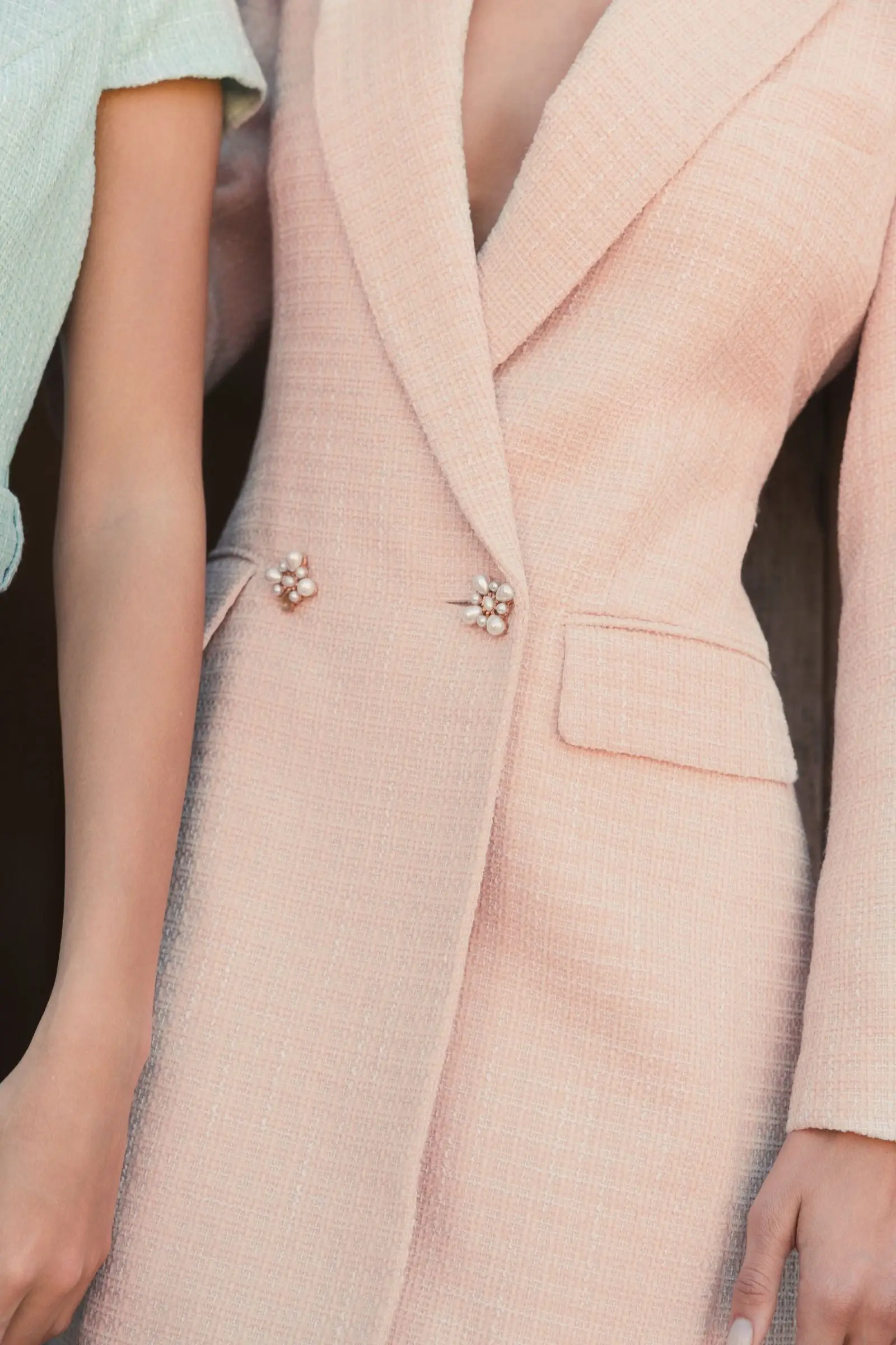 Pink Boucle Long Sleeve Blazer Mini Dress - Image 5