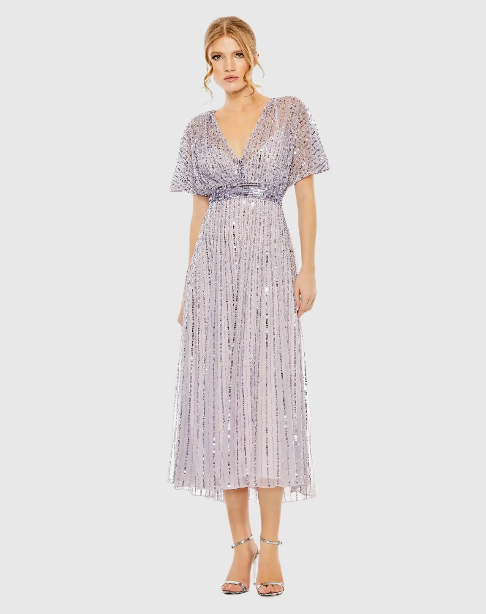 A Line Embellished Short Sleeve Dress - Image 2