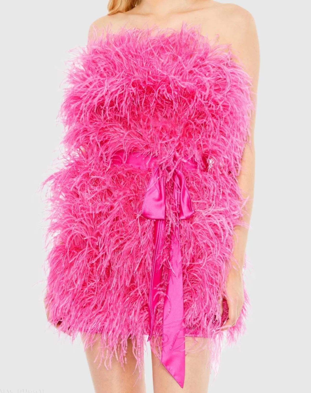 Pink Feather Strapless Mini Dress - FINAL SALE - Image 2