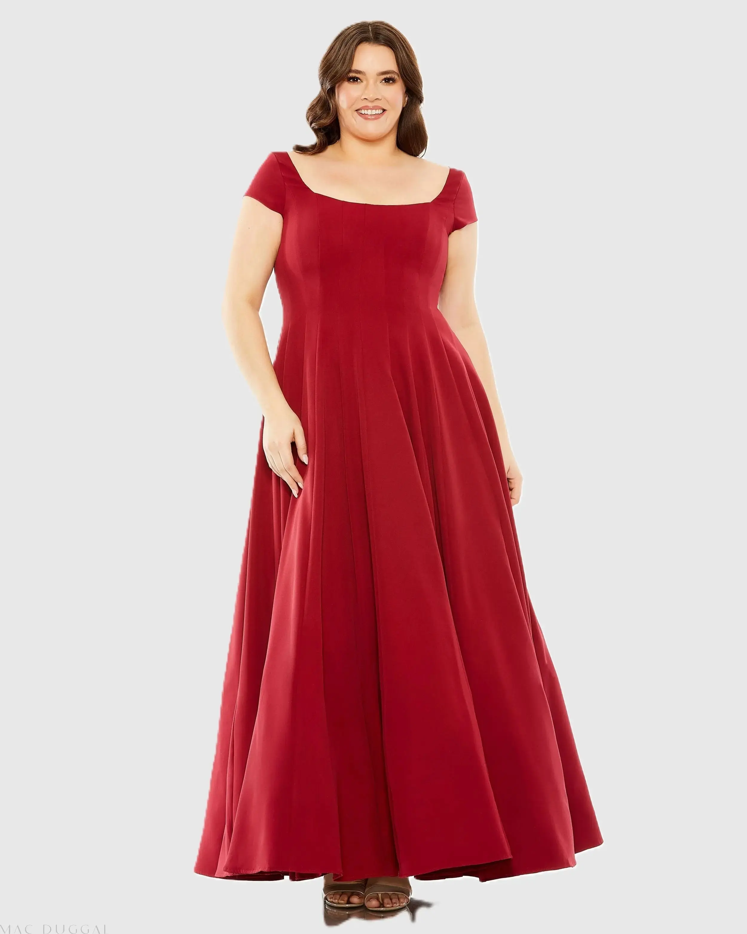 Cap Sleeve Square Neck Ball Gown - Image 2
