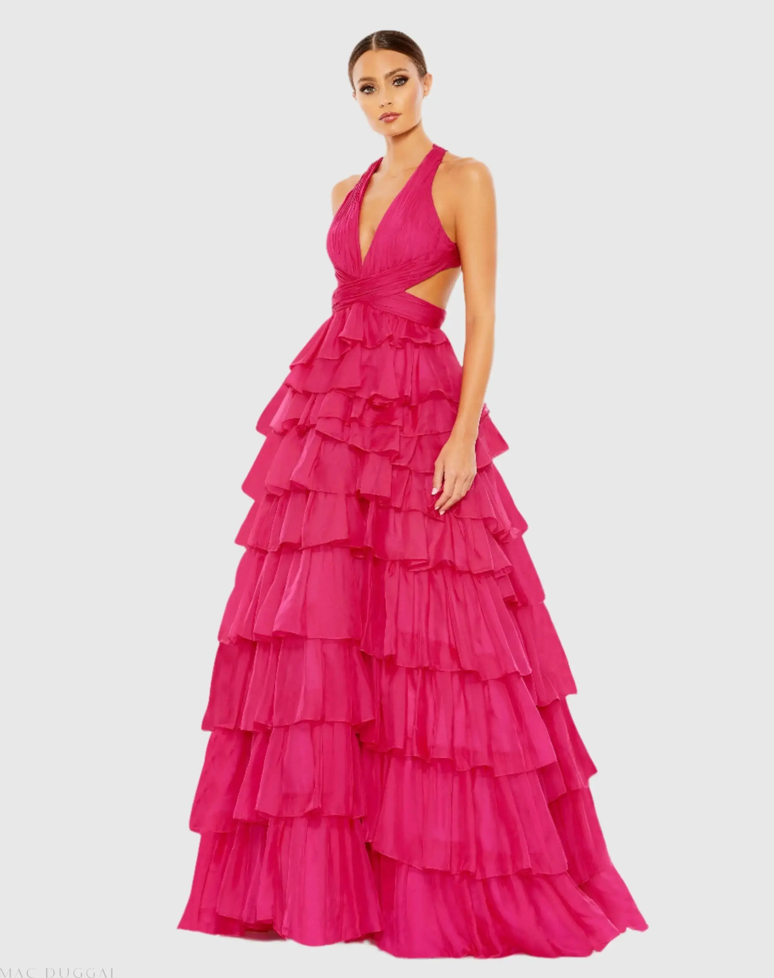 Chiffon Layered Cut Out Ballgown - Image 2