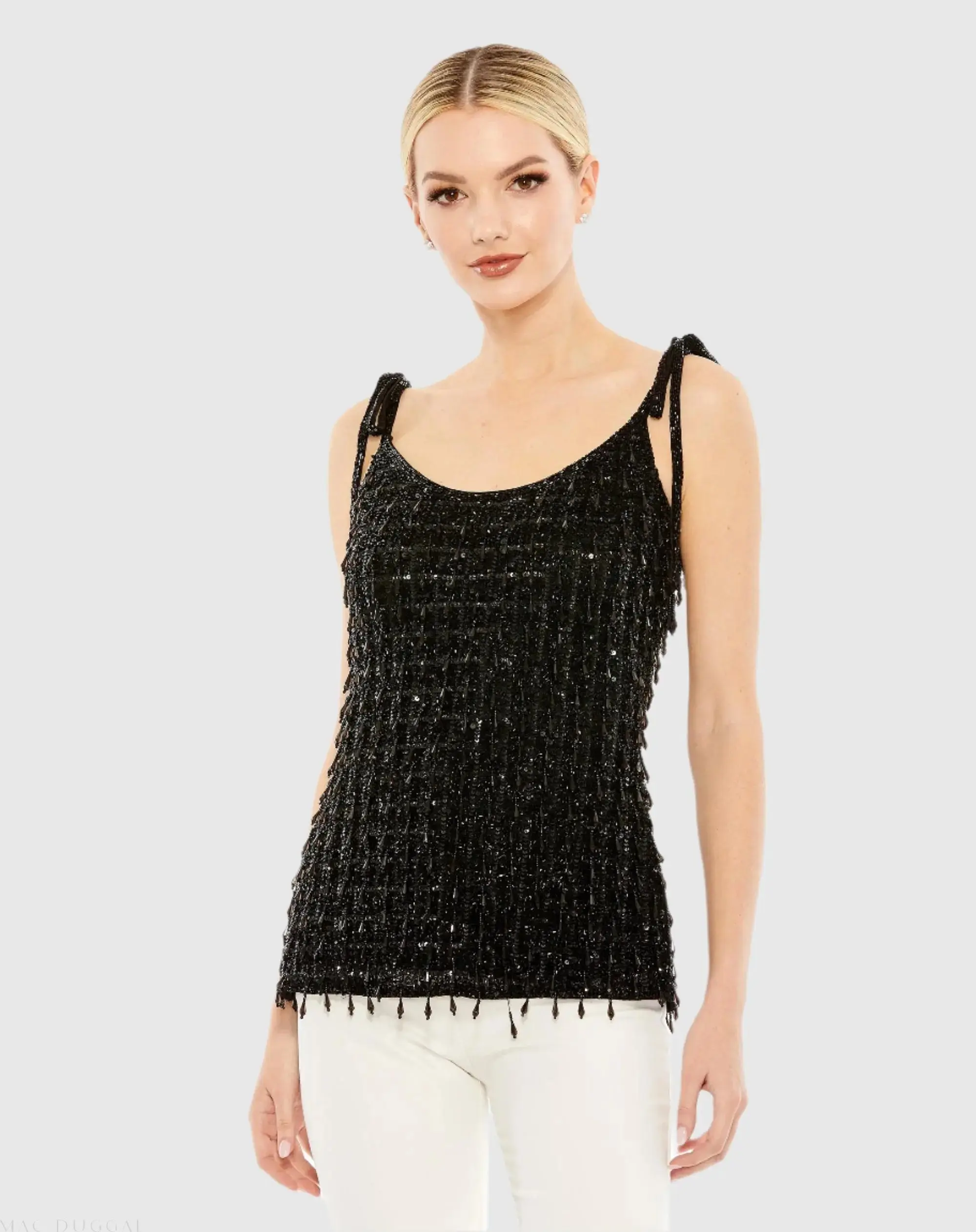Crystal Embellished Soft Tie Cami Top - FINAL SALE - Image 2