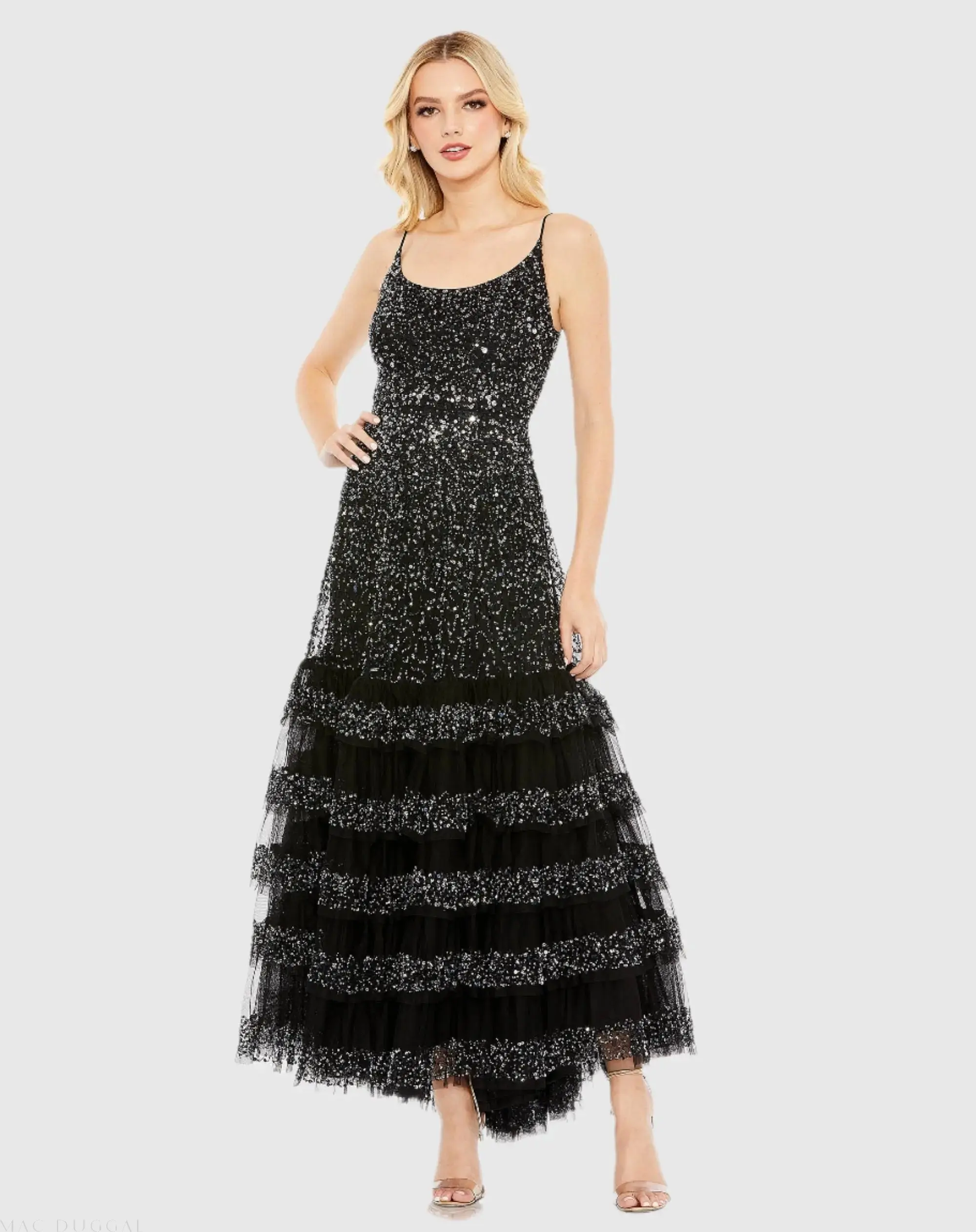 Embellished Scoop Neck Tiered Gown - FINAL SALE - Image 2