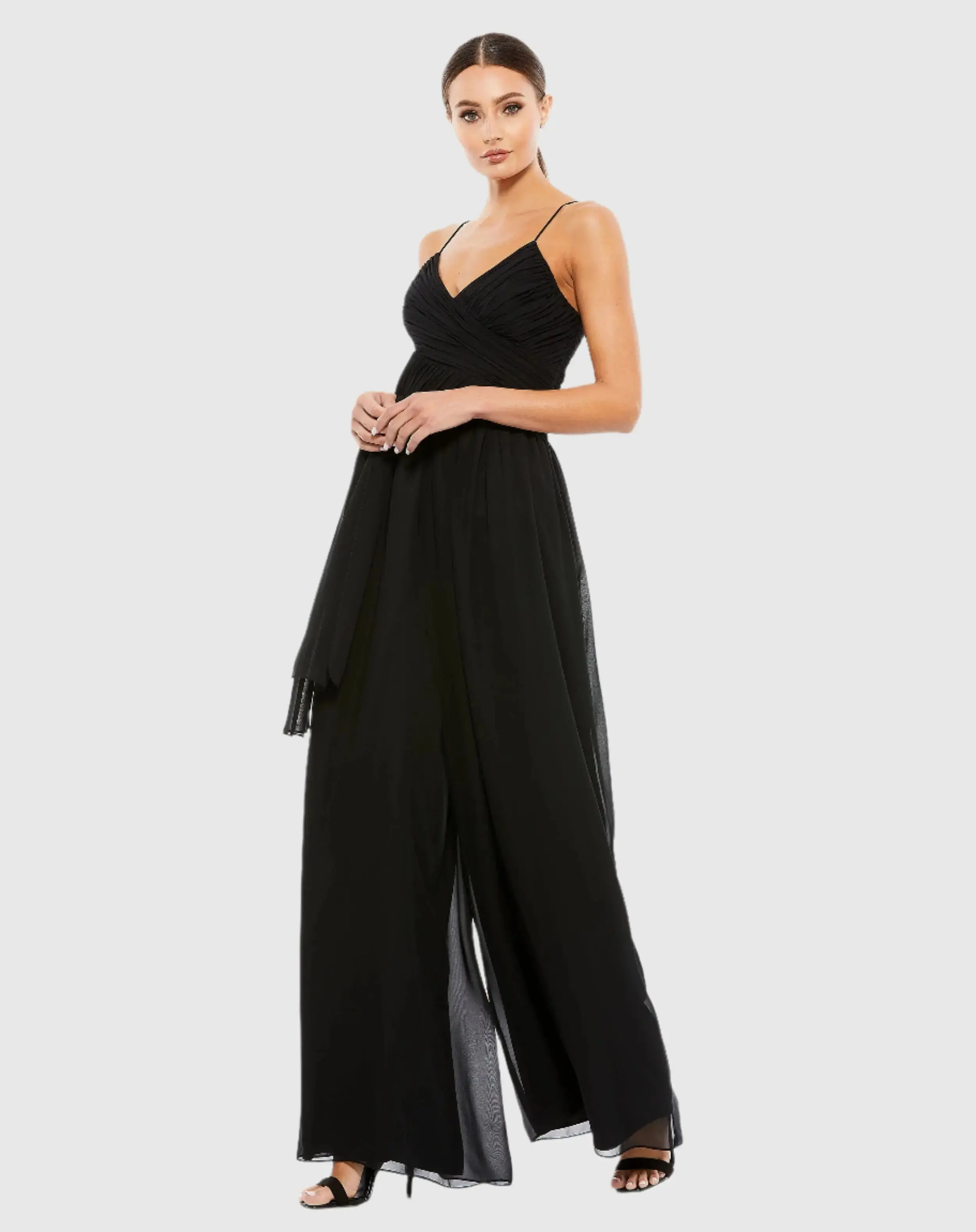 Flowy Faux Wrap Jumpsuit - Image 2