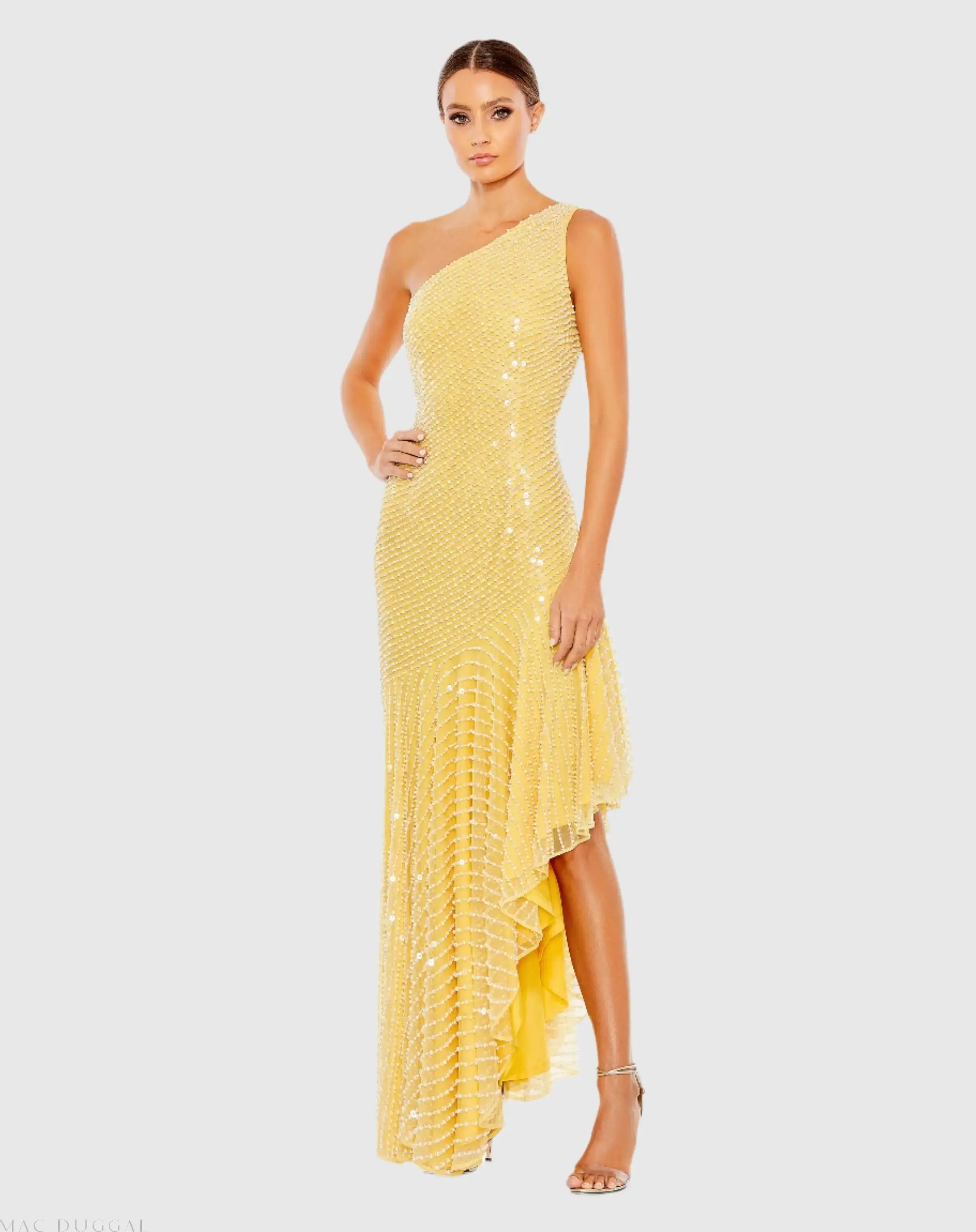 One Shoulder Asymmetrical Hem Dress - Image 2