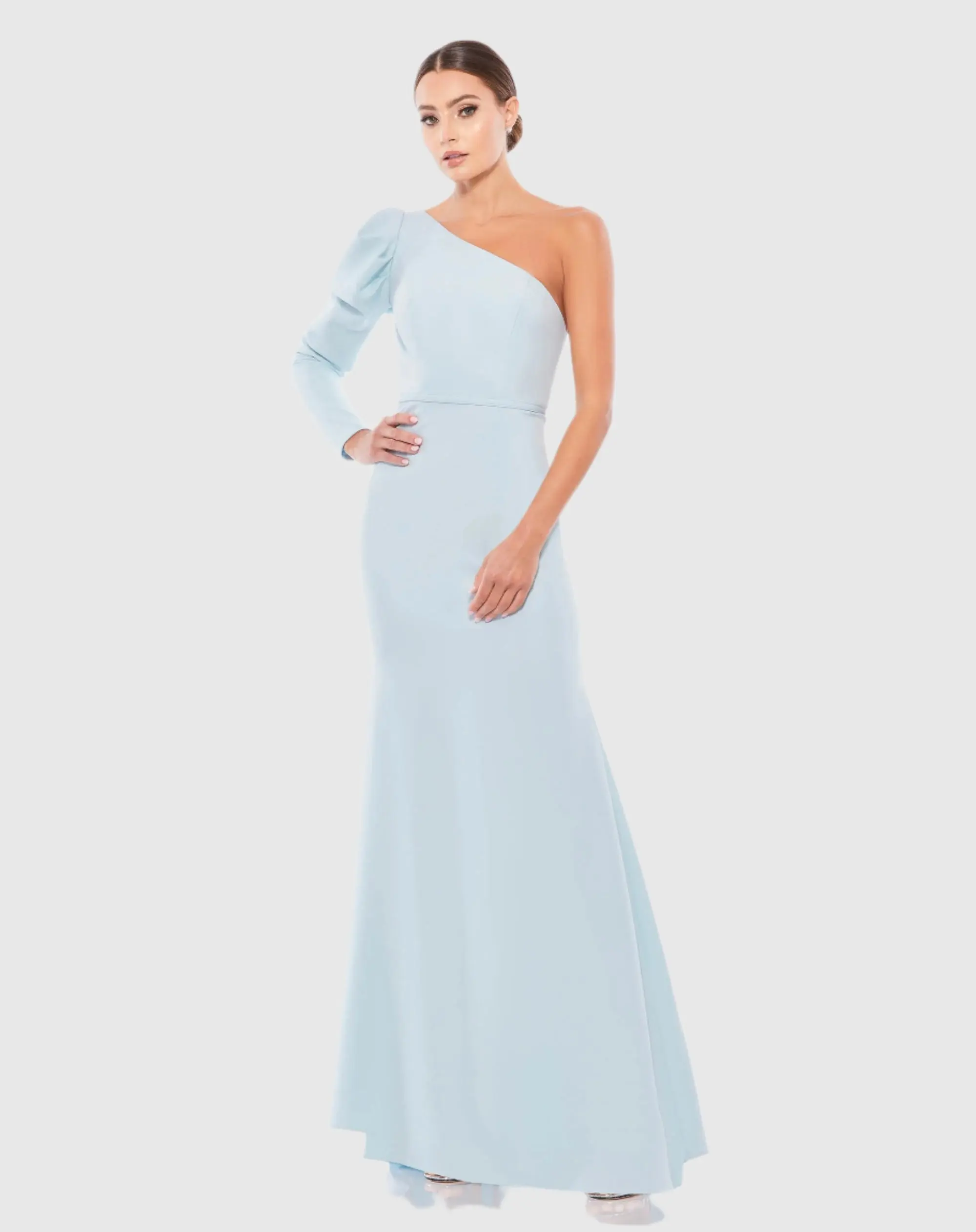 One Shoulder Puff Sleeve Gown - Image 3