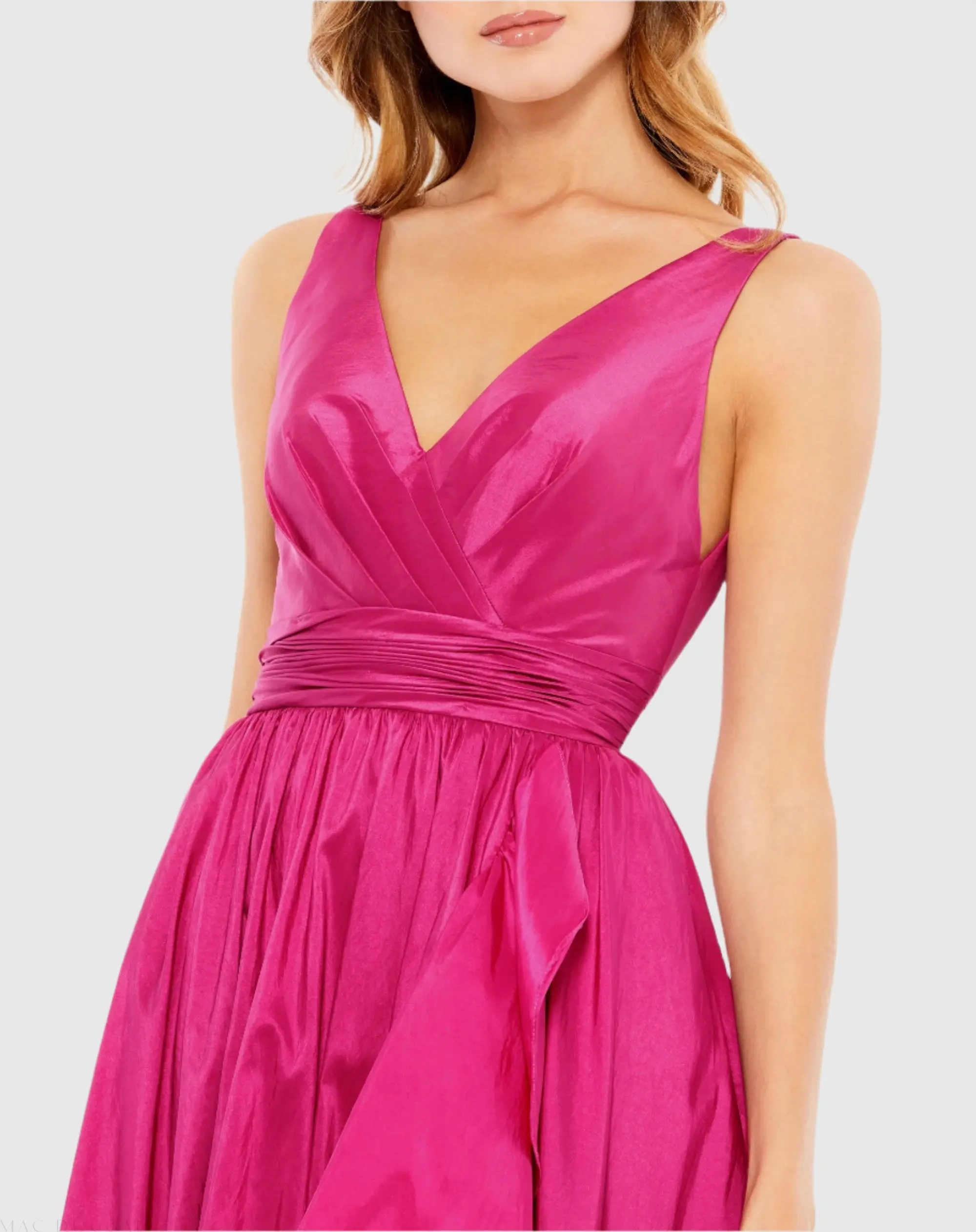 Pink Taffeta High Low Ruffle Gown - Image 2