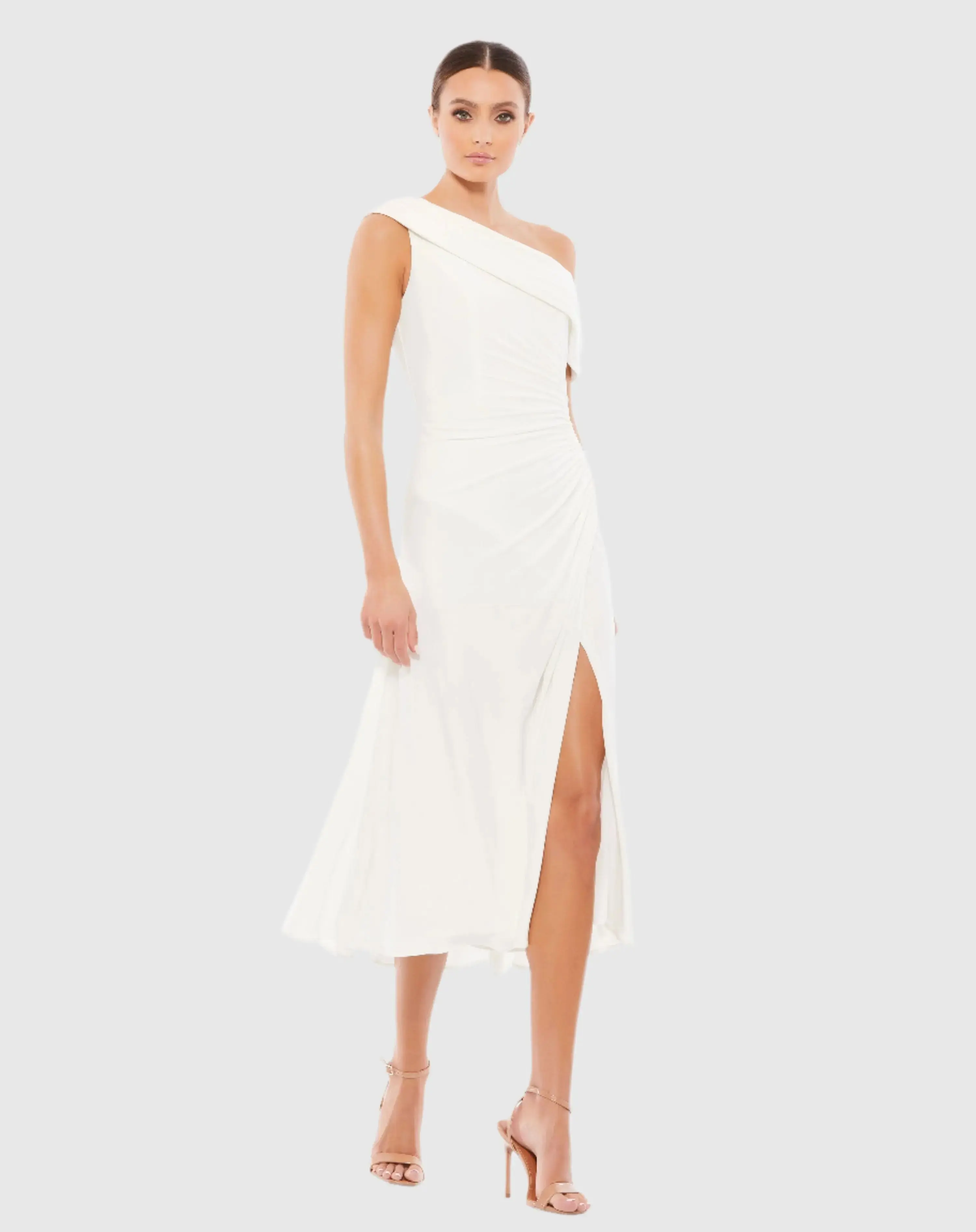 Ruched Off-The-Shoulder Midi Dress - Image 2