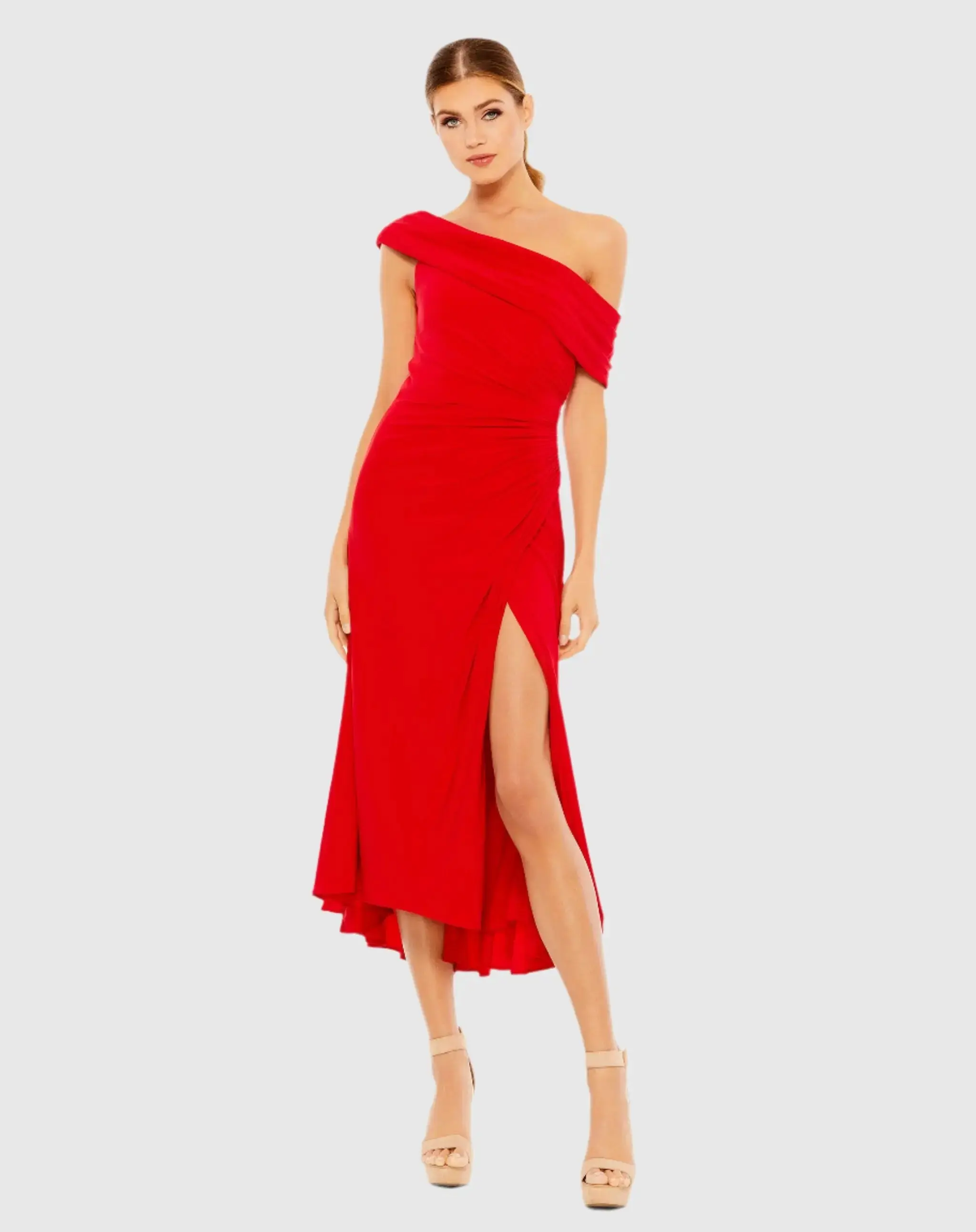 Ruched Off-The-Shoulder Midi Dress - Image 3
