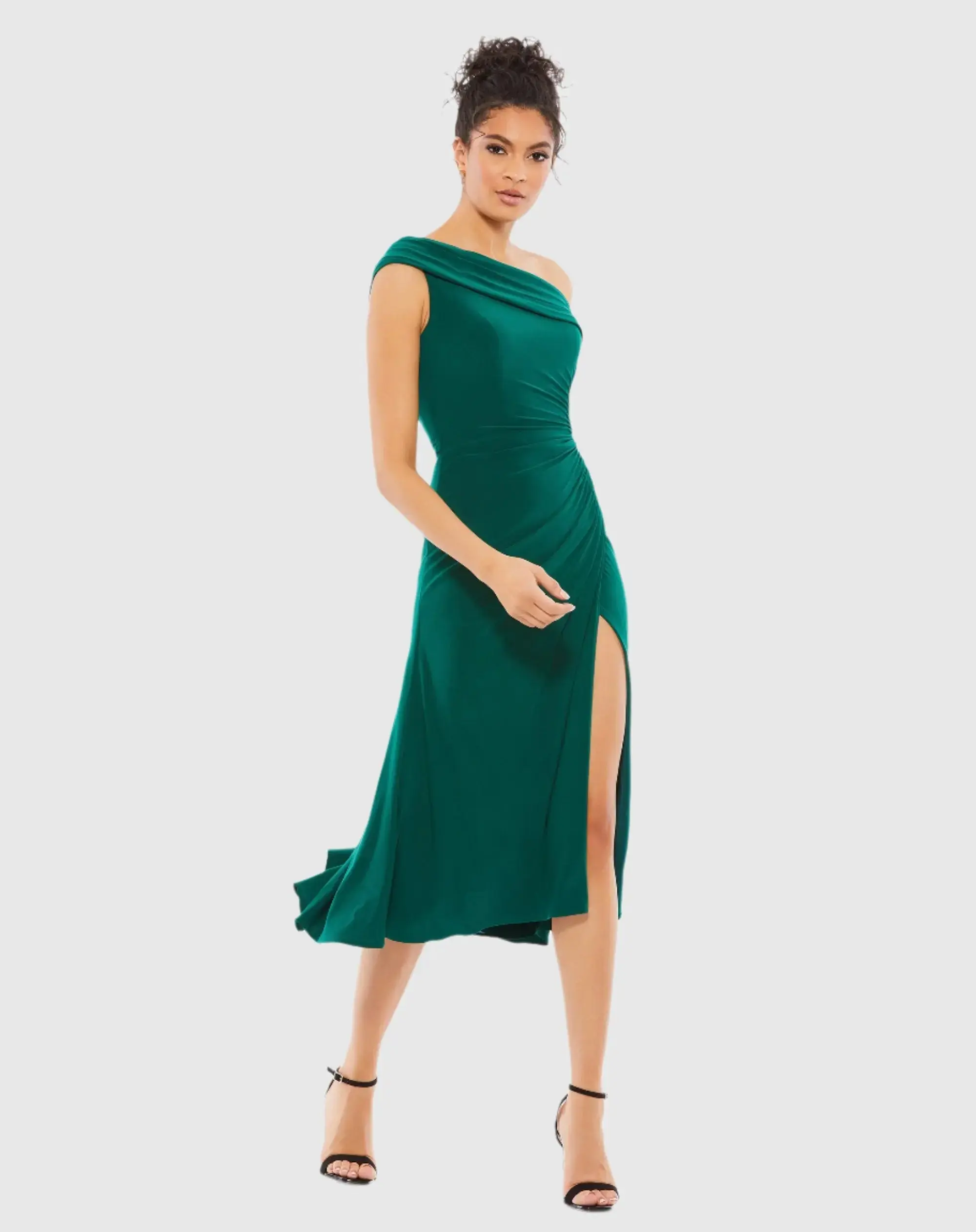 Ruched Off-The-Shoulder Midi Dress - Image 4
