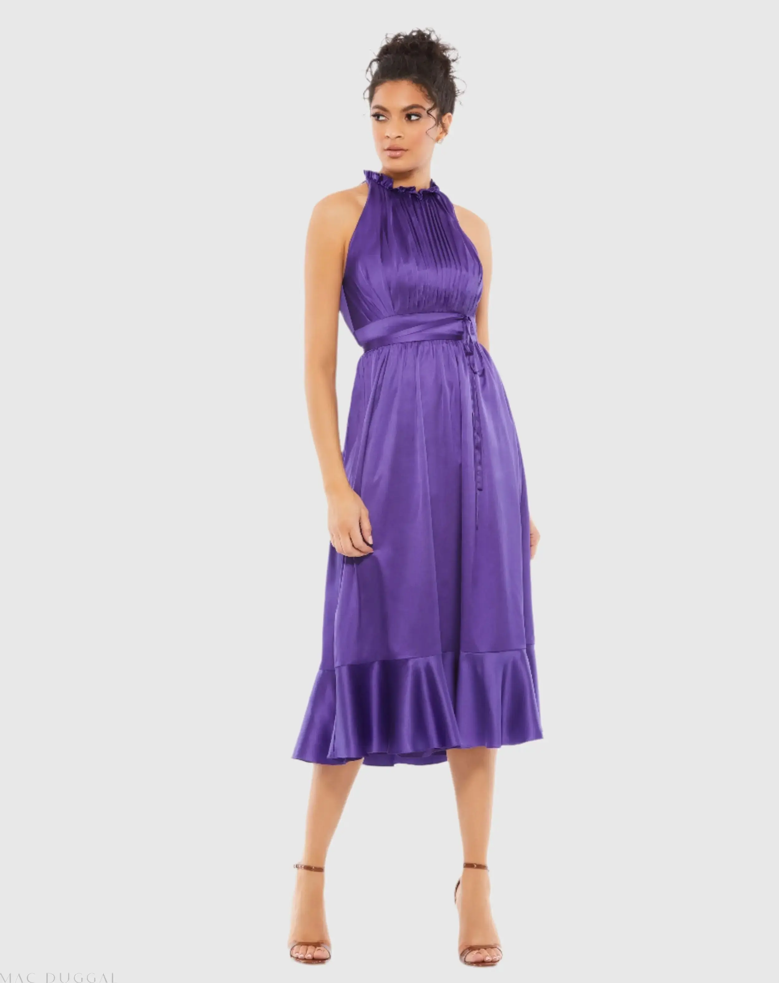 Ruffle Halter Neck Midi Dress - Image 2