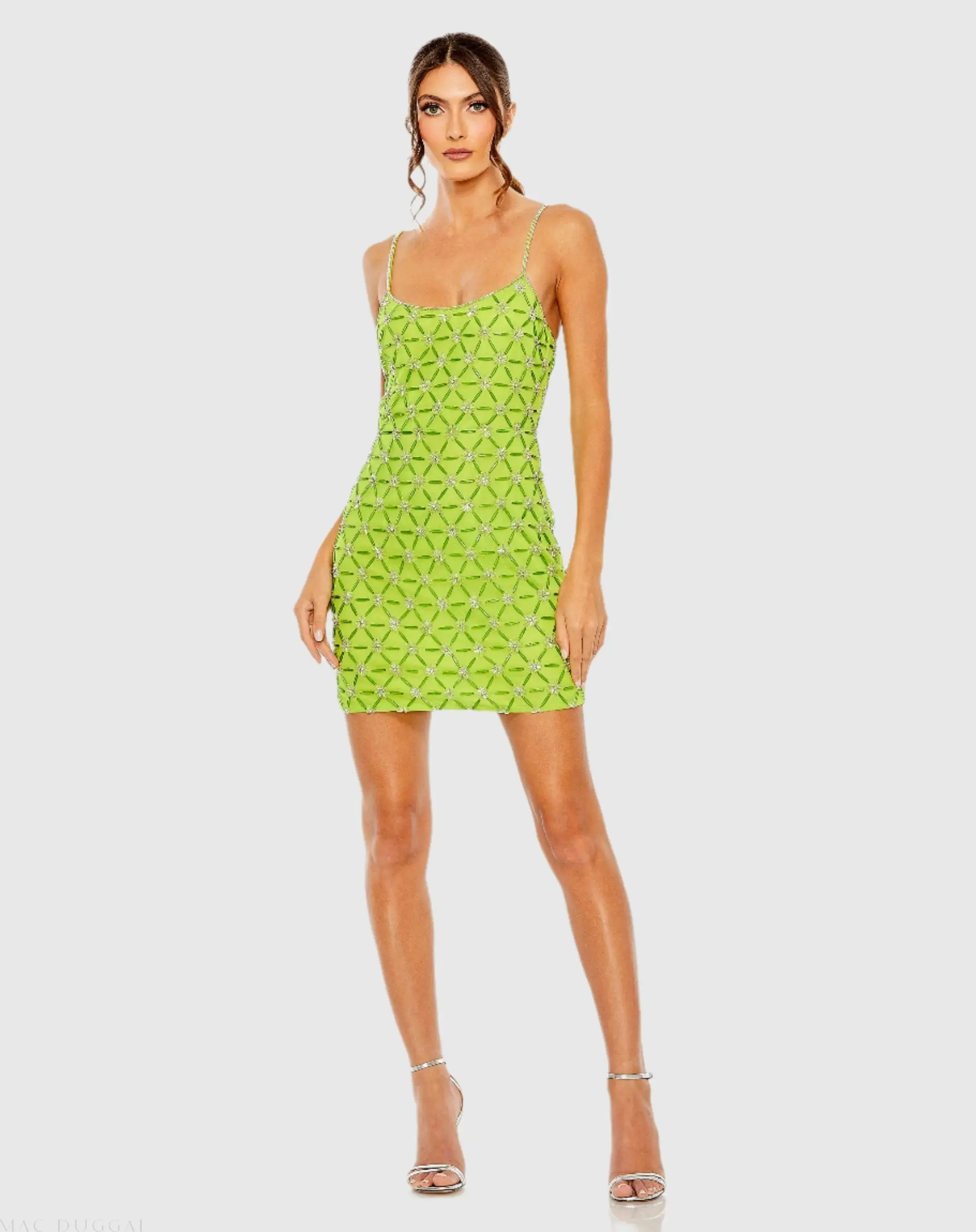 Scoop Neck Embellished Mini Dress - Image 2