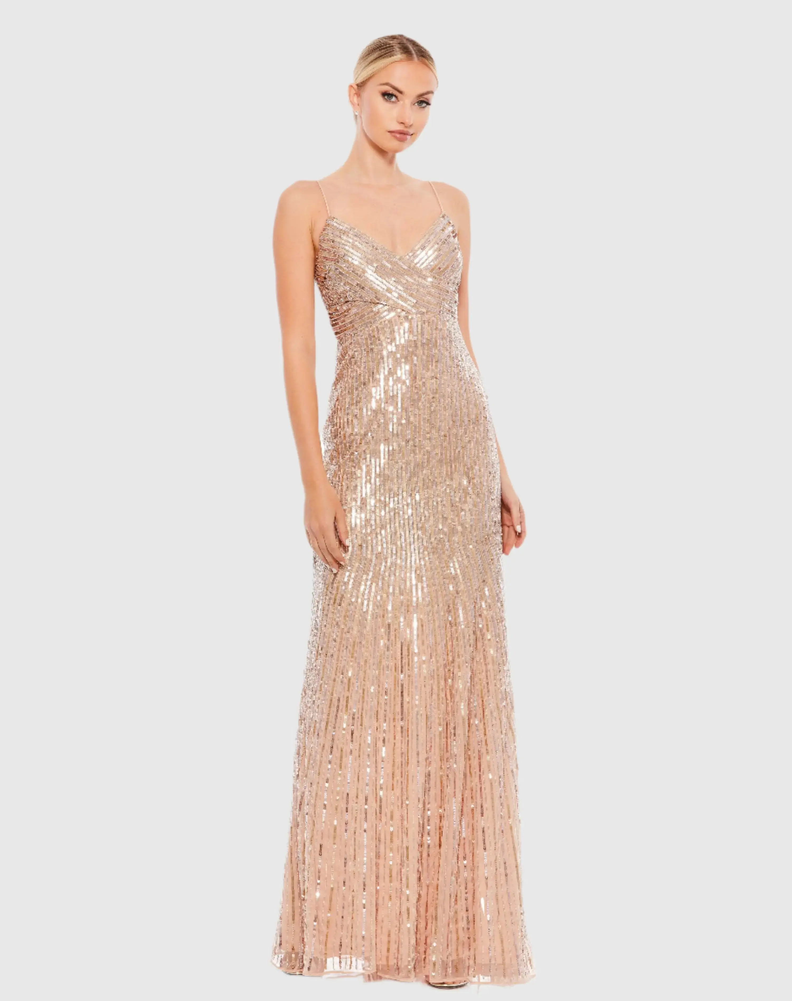 Sequin Spaghetti Strap Gown - Image 2