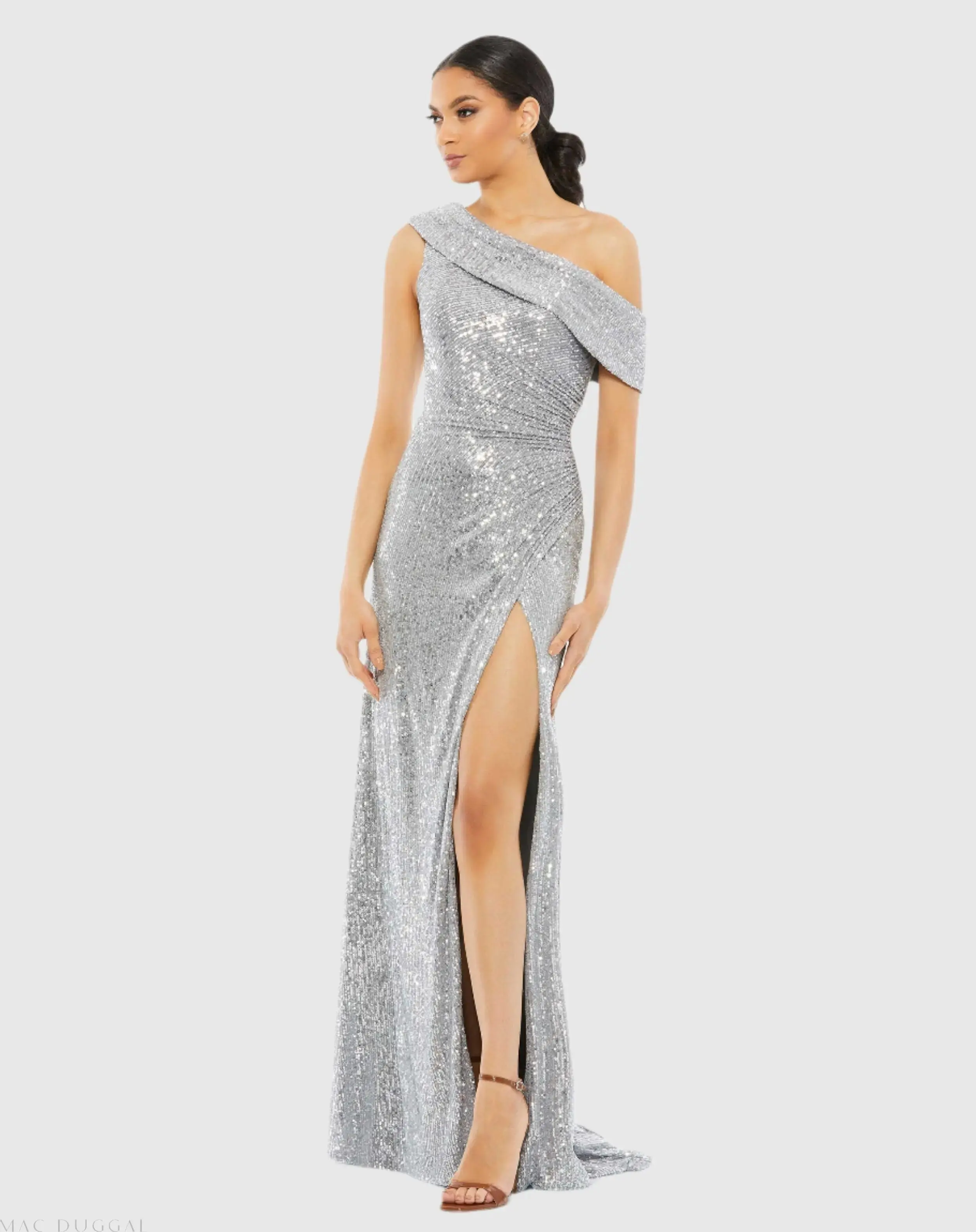 Sequined Drop Shoulder Gown - Image 3