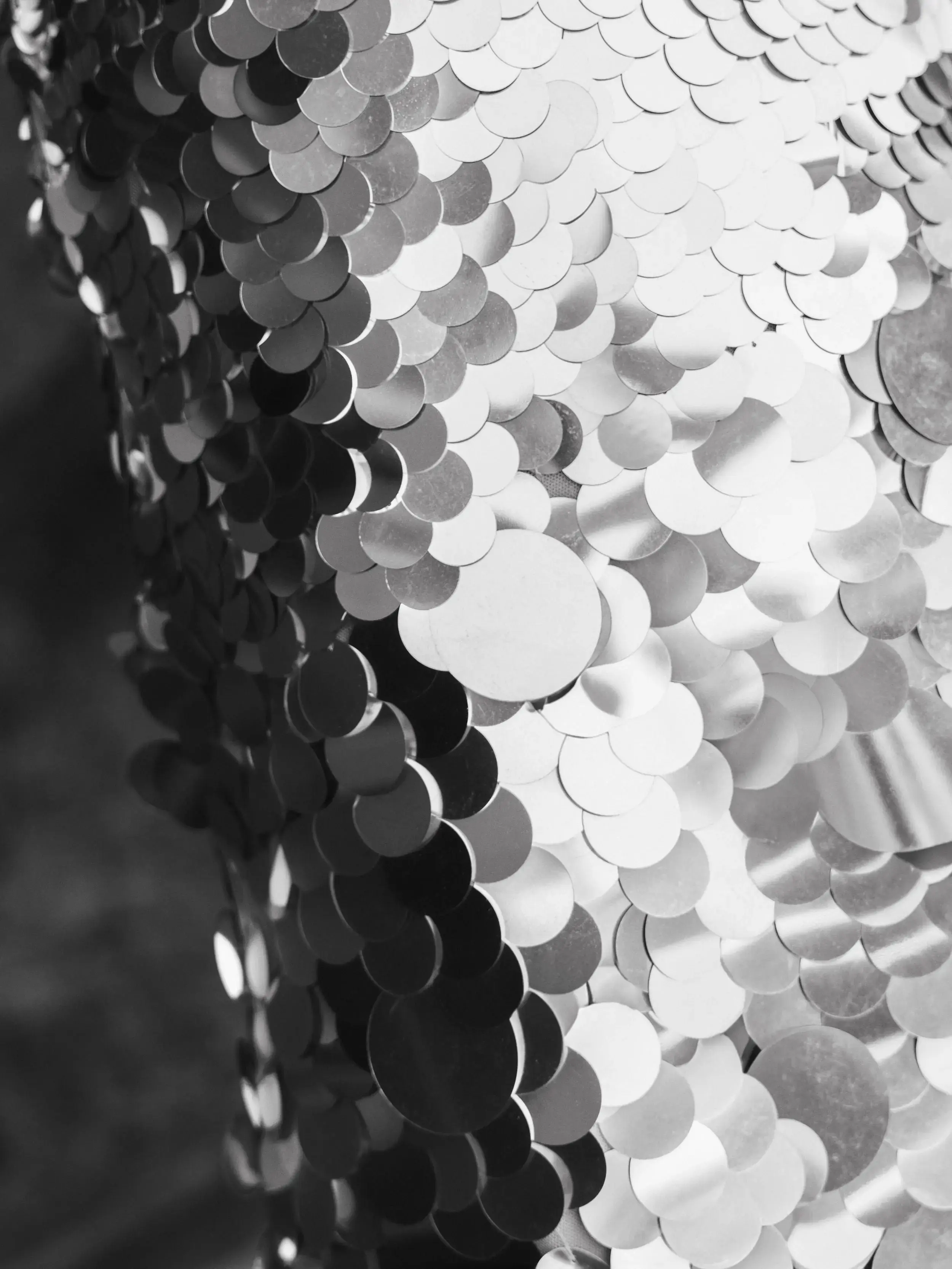 Silver Sleeveless Disc Sequin Trapeze Dress - Image 6