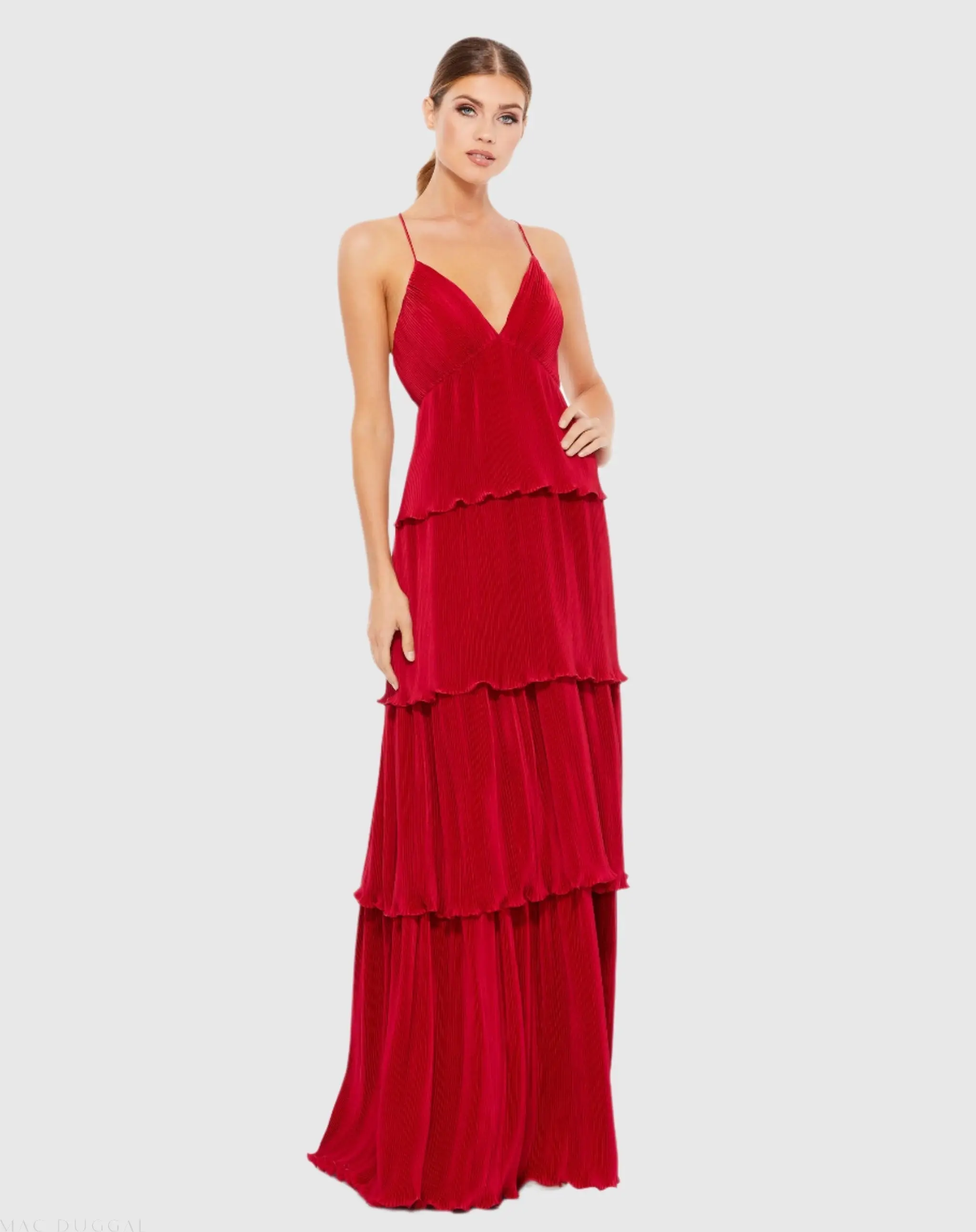 Spaghetti Strap Ruffle Layered Maxi Dress - Image 2