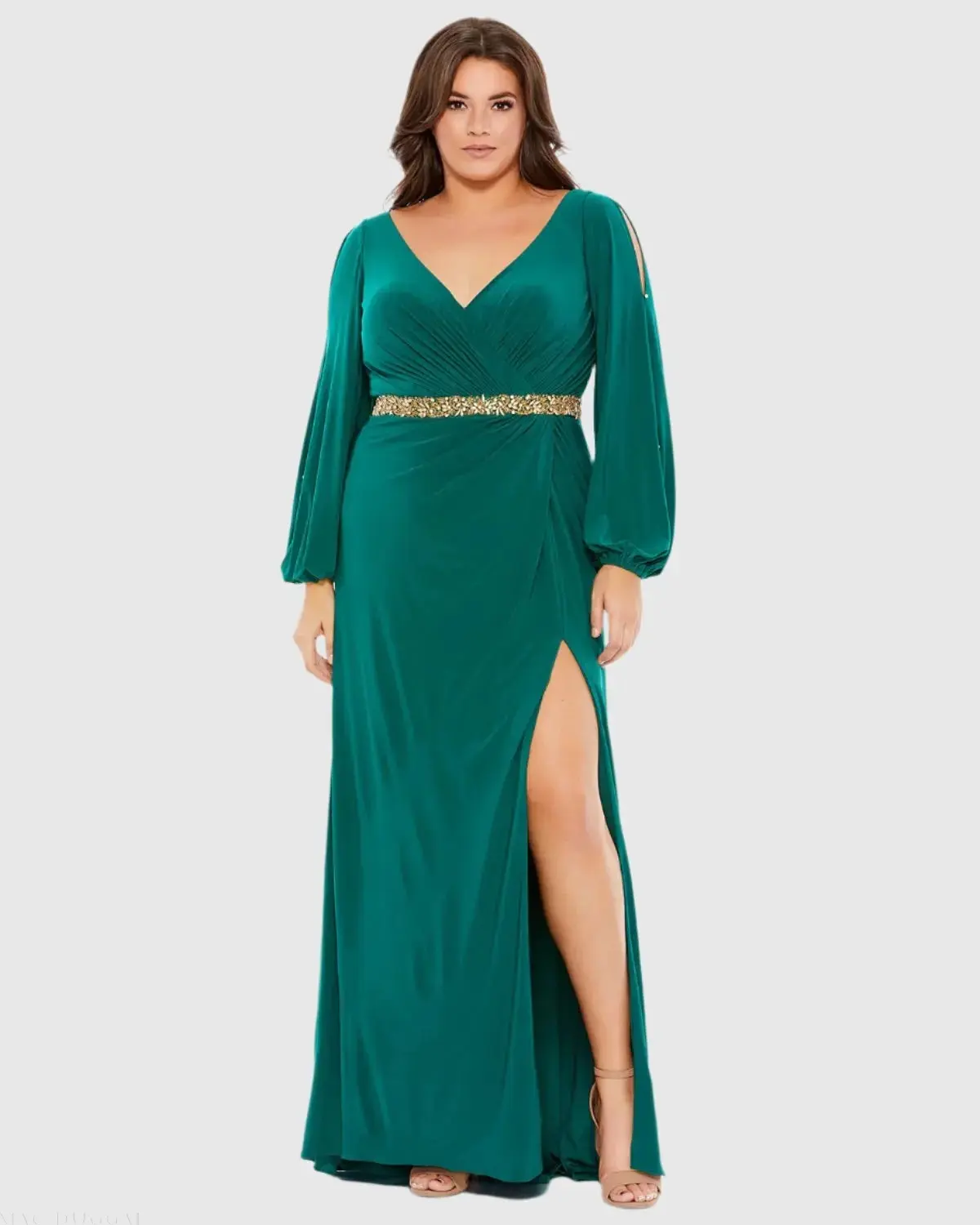 Split Sleeve Surplice Gown (Plus) - Image 2