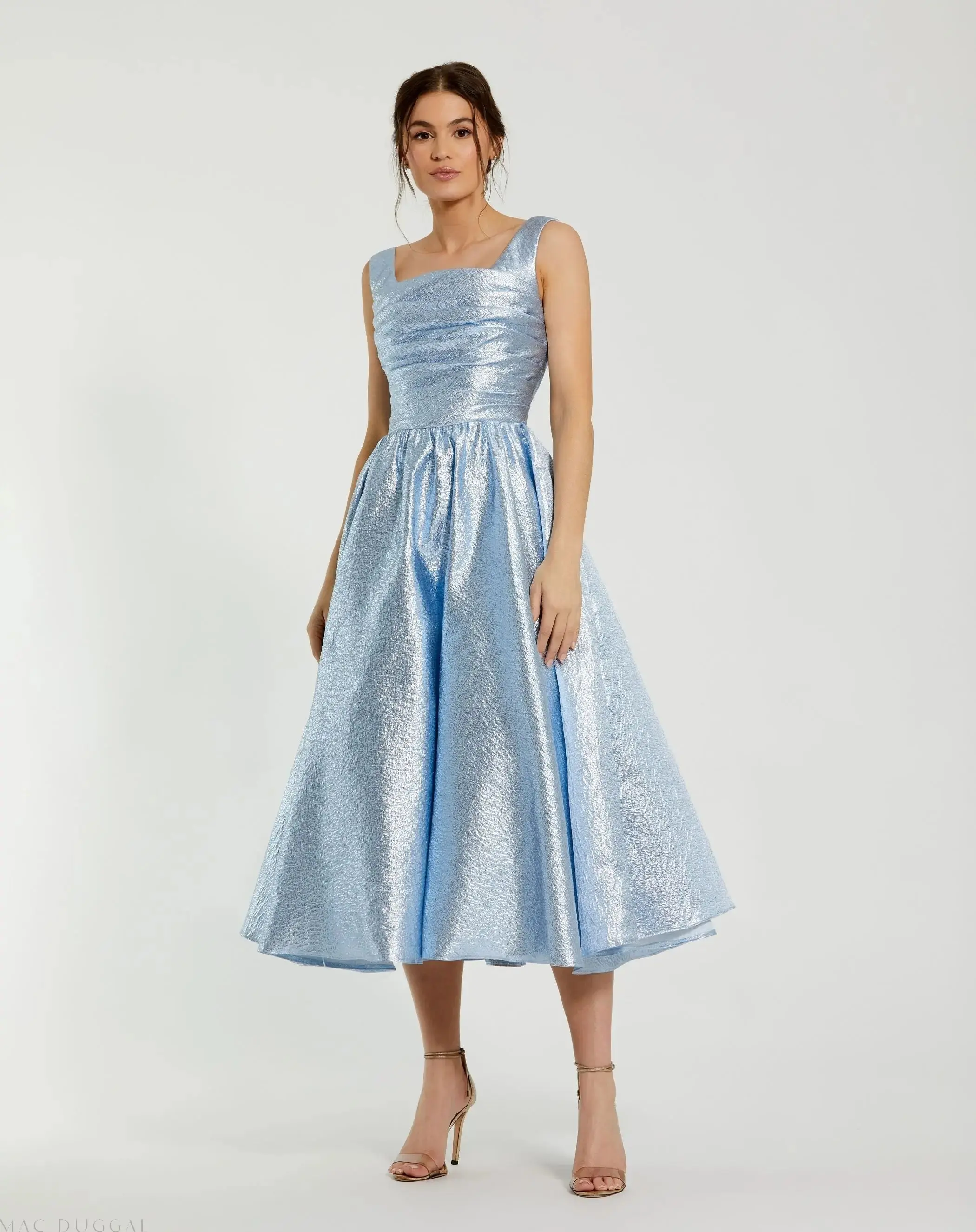 Square Neck Sleeveless A Line Dress - Image 2
