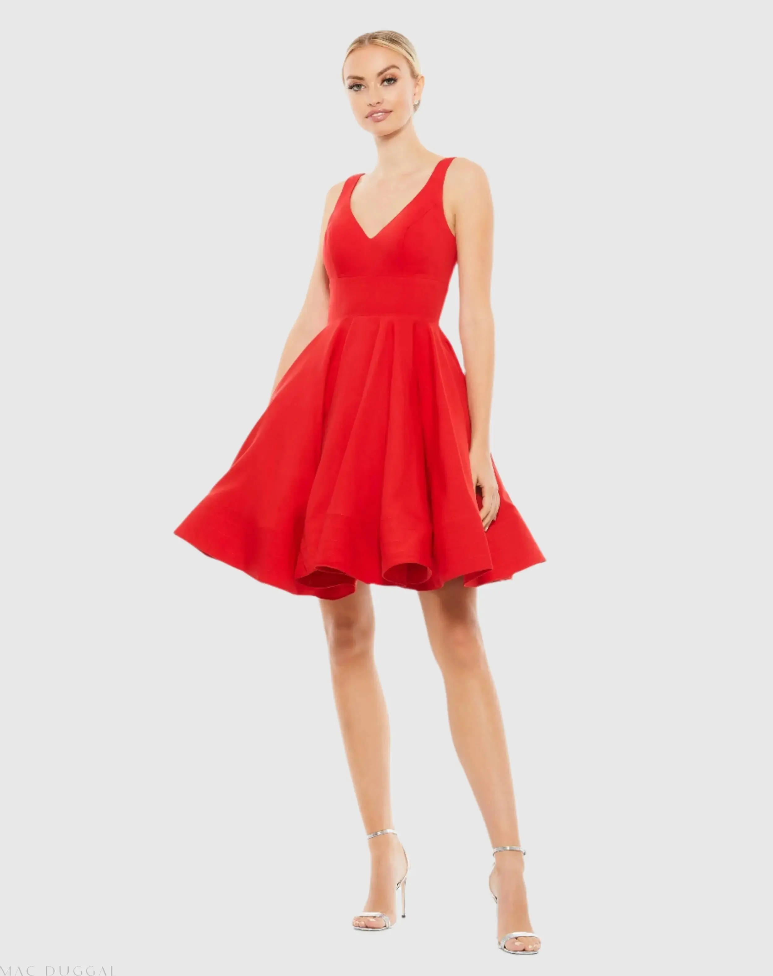 V Neck Fit & Flare Mini Dress - Image 6